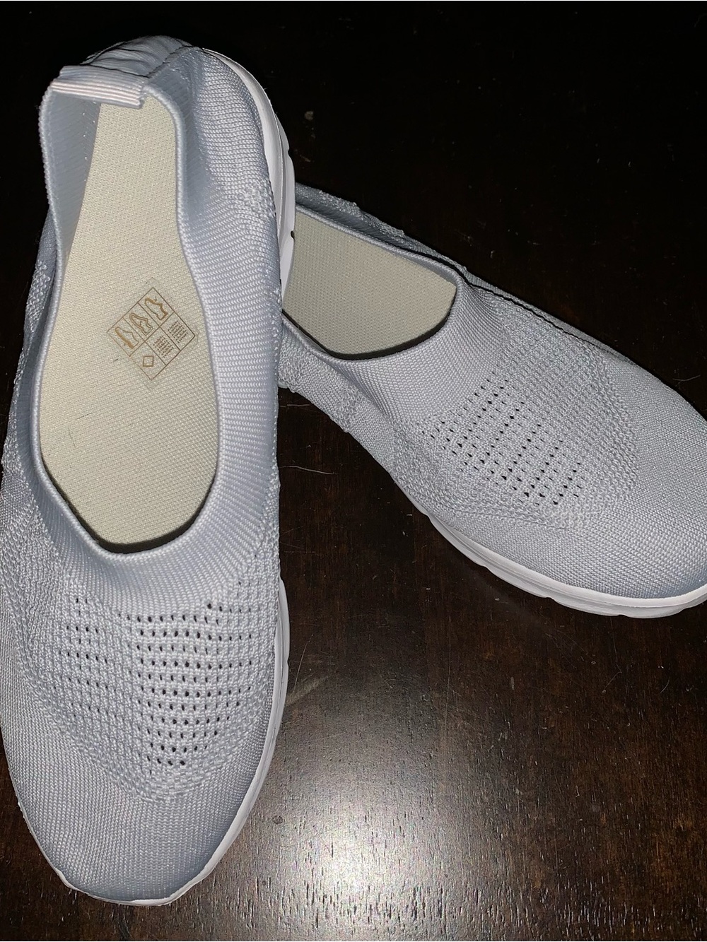 Comfort Knit Slip-On Lightweight Sneakers - Light Gray 7.5 NWOT - Picture 5 of 10